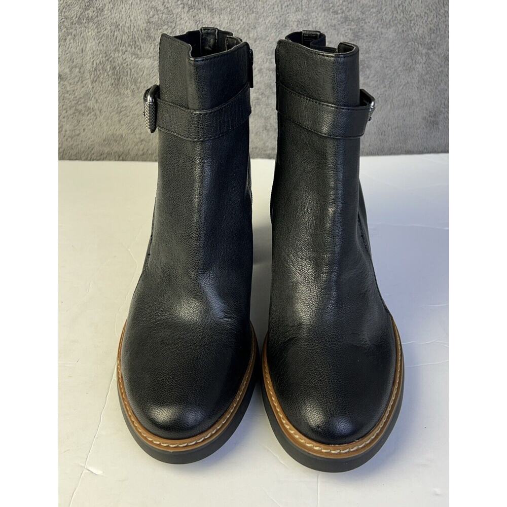 Naturalizer Cora Black Tumbled Women's 9.5W Boots Leather Accent Strap Buckle